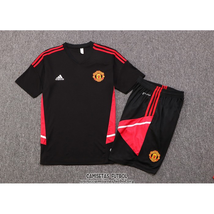 Chandal del Manchester United Manga Corta 2022/2023 Negro - Pantalon Corto